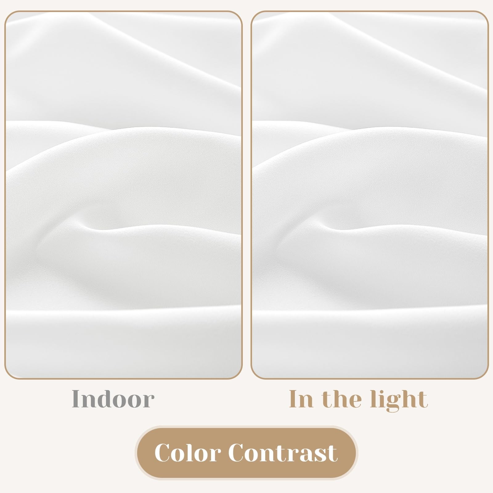 French Door Curtains Non-See-Through Privacy White 26W X 72L Inch Set of 2