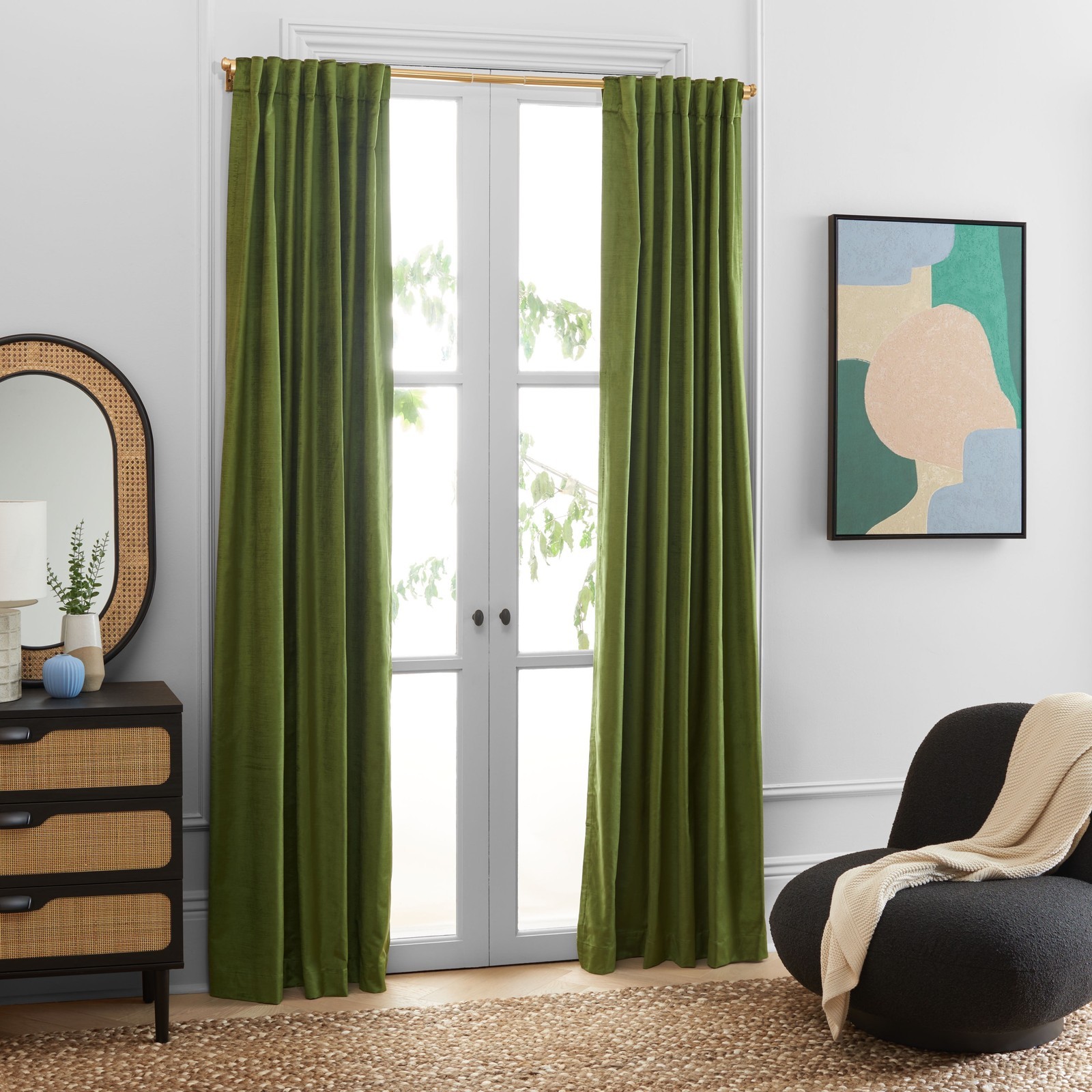 Solid Tab Top Blackout Curtains 52 in. W x 96 in. L