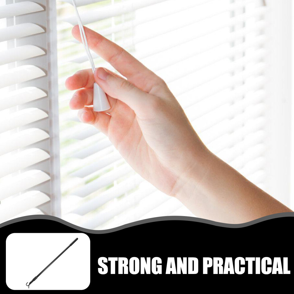 Black Curtain Pull Rod 60CM Retractable Aluminum Alloy for Home Drapes