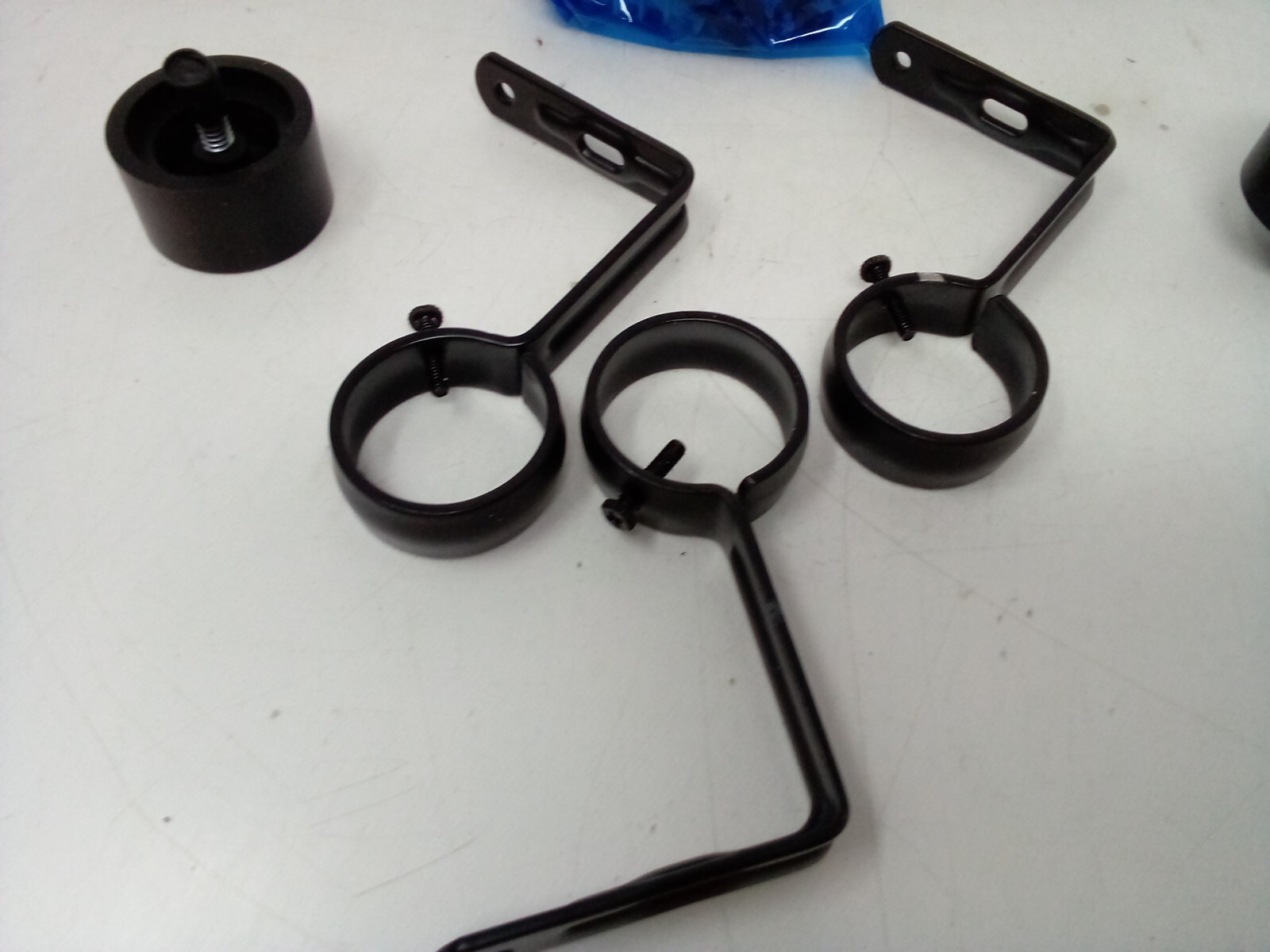 Umbra Wall Ceiling Bracket Hooks w 3 Hooks & 2 Caps w Hardware Matte Black
