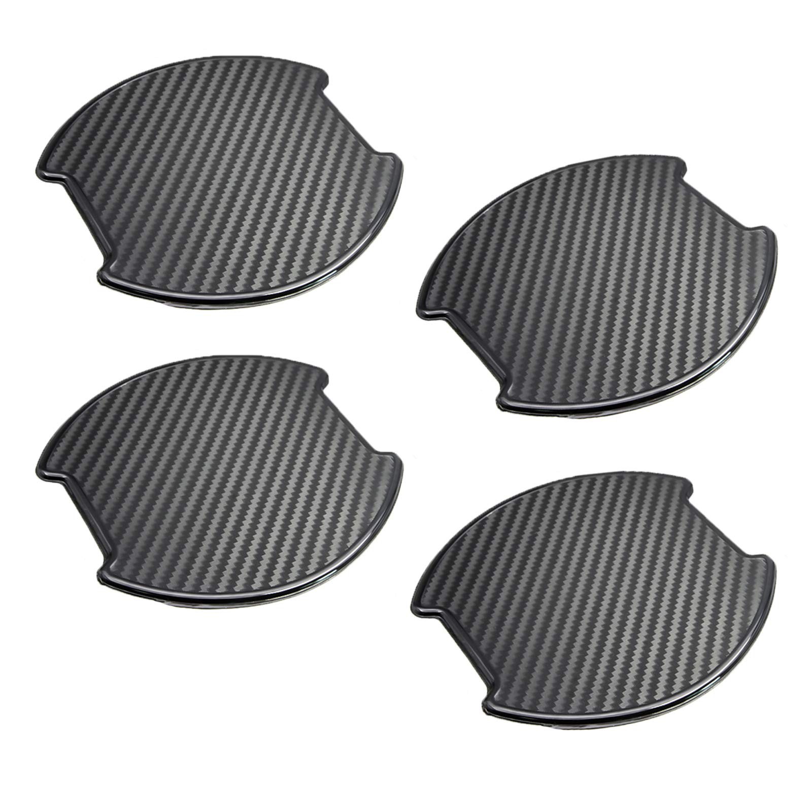 WORCAS 4Pcs Black Carbon Fiber TPU Car Door Handle Cup Protective Stickers Un…