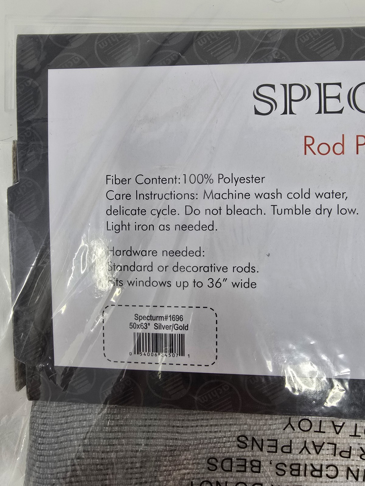ACHIM Spectrum 50″ W x 63″ L Polyester Light Filtering Window Panel Silver/Gold