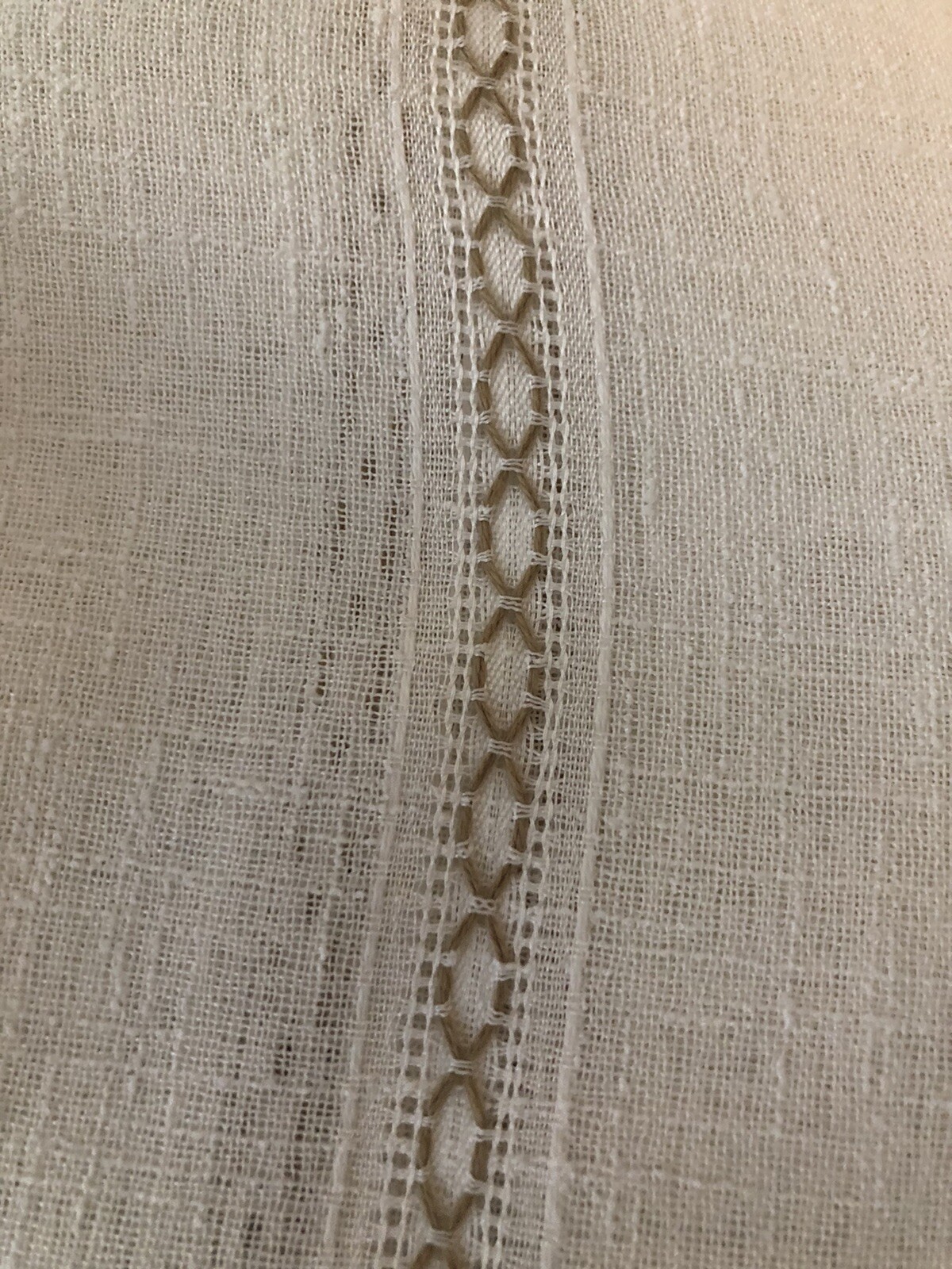 3 Bee & Willow Home Textured Herringbone Rod Pocket Back Tab Panel 51x95in Cream