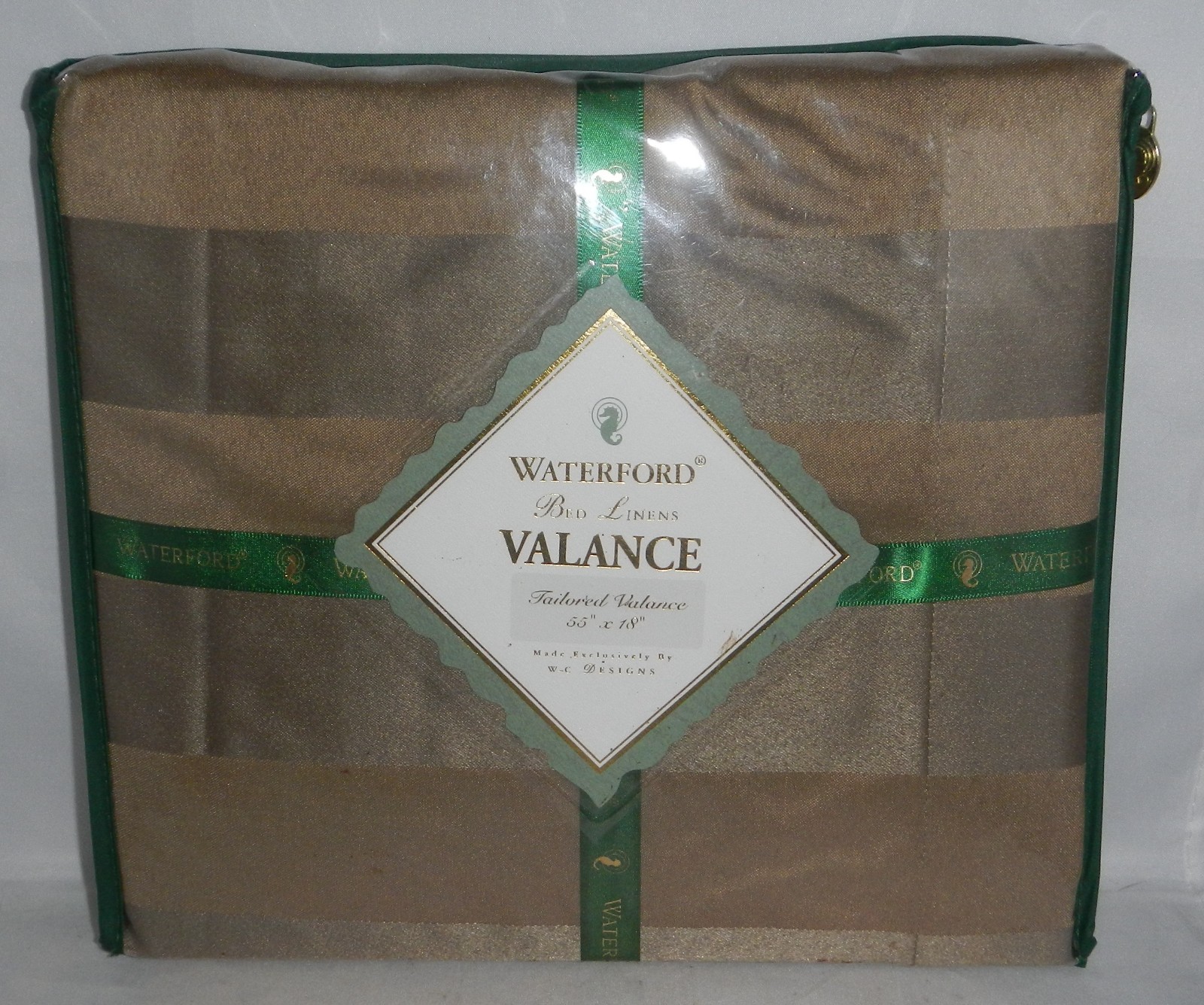 Waterford Crystal Bed Linen Bryanne Fawn Tailored Window Valance Curtain 55″x18″