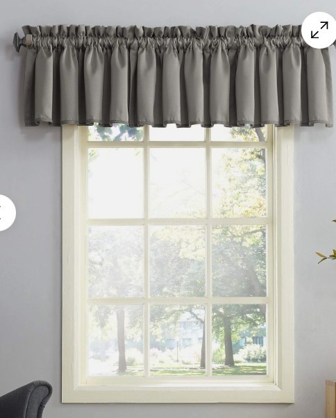 1 Valance SUN ZERO Lichtenberg Steel Gray Color 54 in W x 18 in L GRA-PT