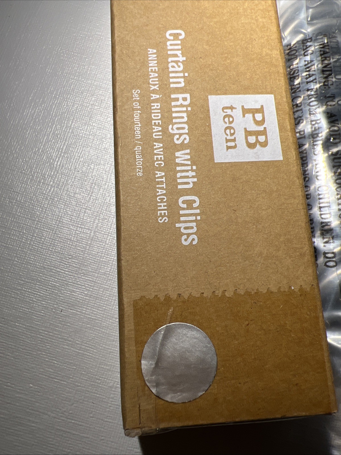 Pottery Barn Teen Curtain Rings w/ Clips Set of 14 Silver Finish PBteen