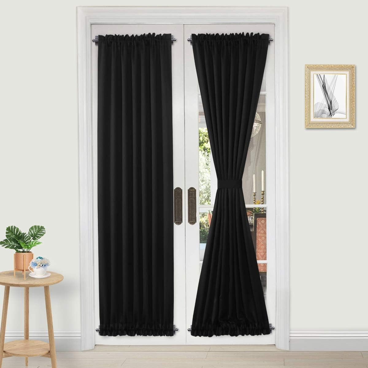 French Door Curtains – Rod Pocket Thermal Blackout Curtain for Doors with Glass