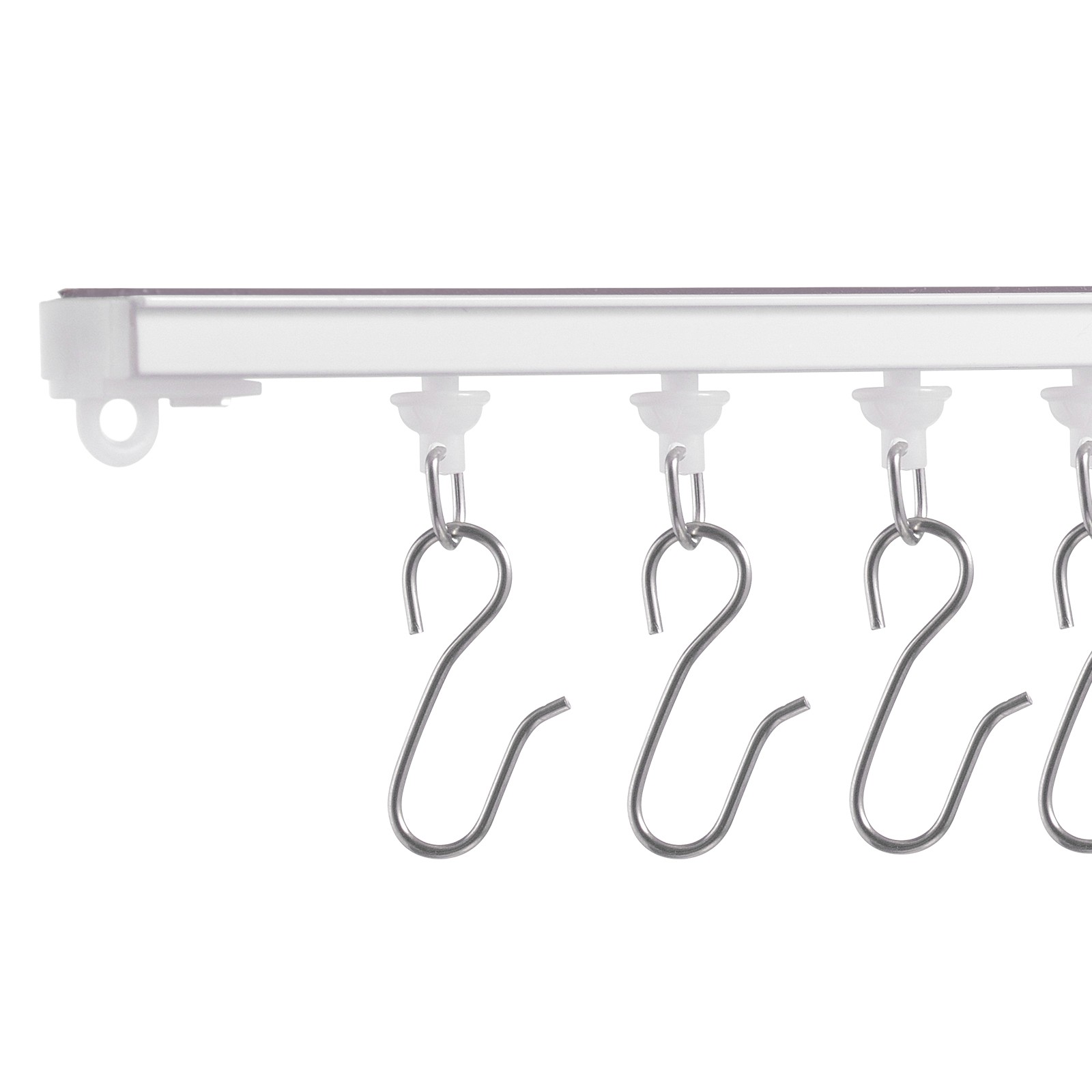 Uimoso Ceiling Curtain Track Set 9.9 FT/3 Meter Self Adhesive Room Divider White