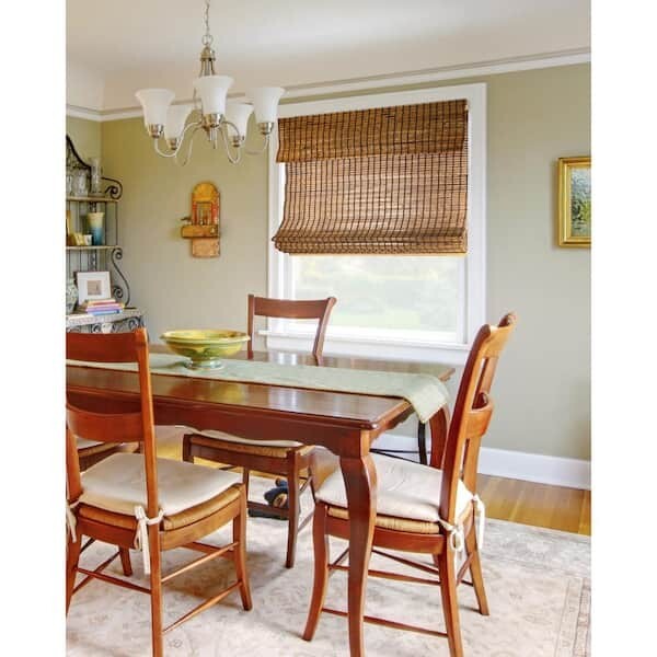 Chicology Cordless Light Filter Natural Woven Bamboo Roman Shade – Brown Beaver
