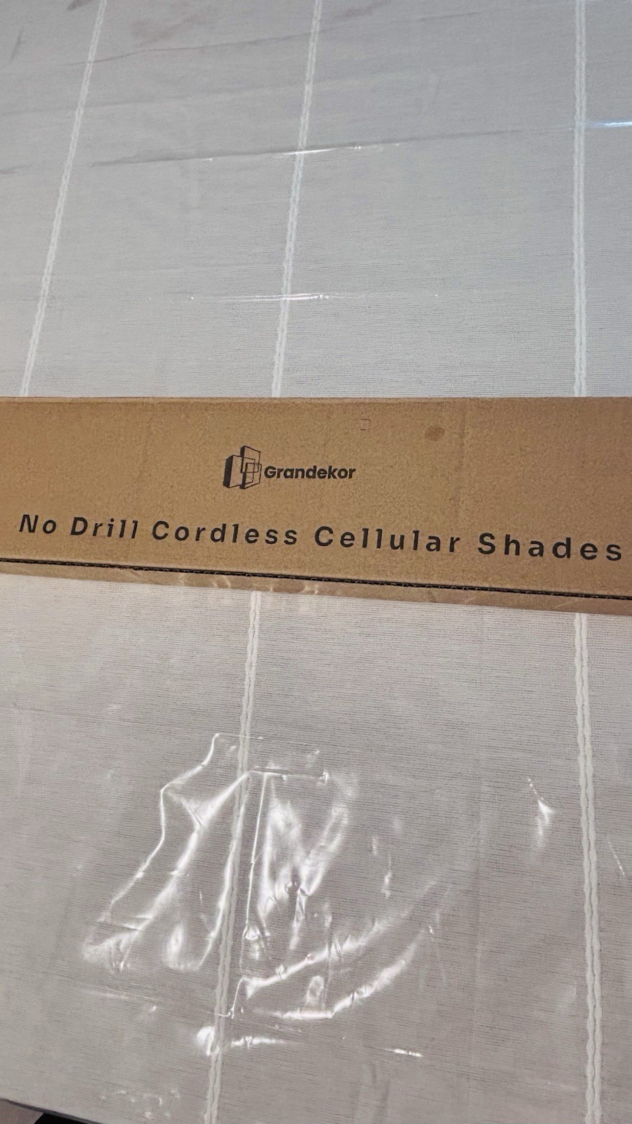 No Drill Cordless Cellular Shades 34”x64”