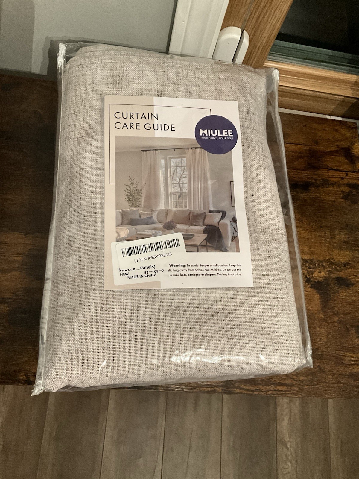 MIULEE 100% Blackout Curtains 52×108 Set of 2 Linen Texture Beige Thermal