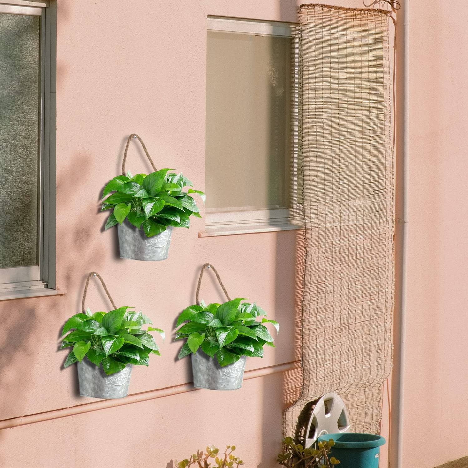 4Pcs Galvanized Metal Wall Planters for Succulents & Herbs – Rustic Decor