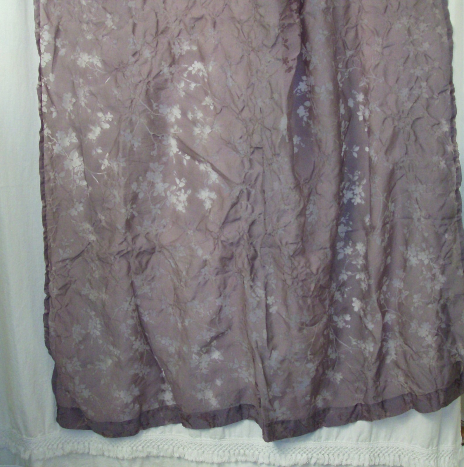 2 Panels SHEER DEEP LAVENDER PURPLE Curtains Draperies 53″ W X 83″ L Top Seam 3″