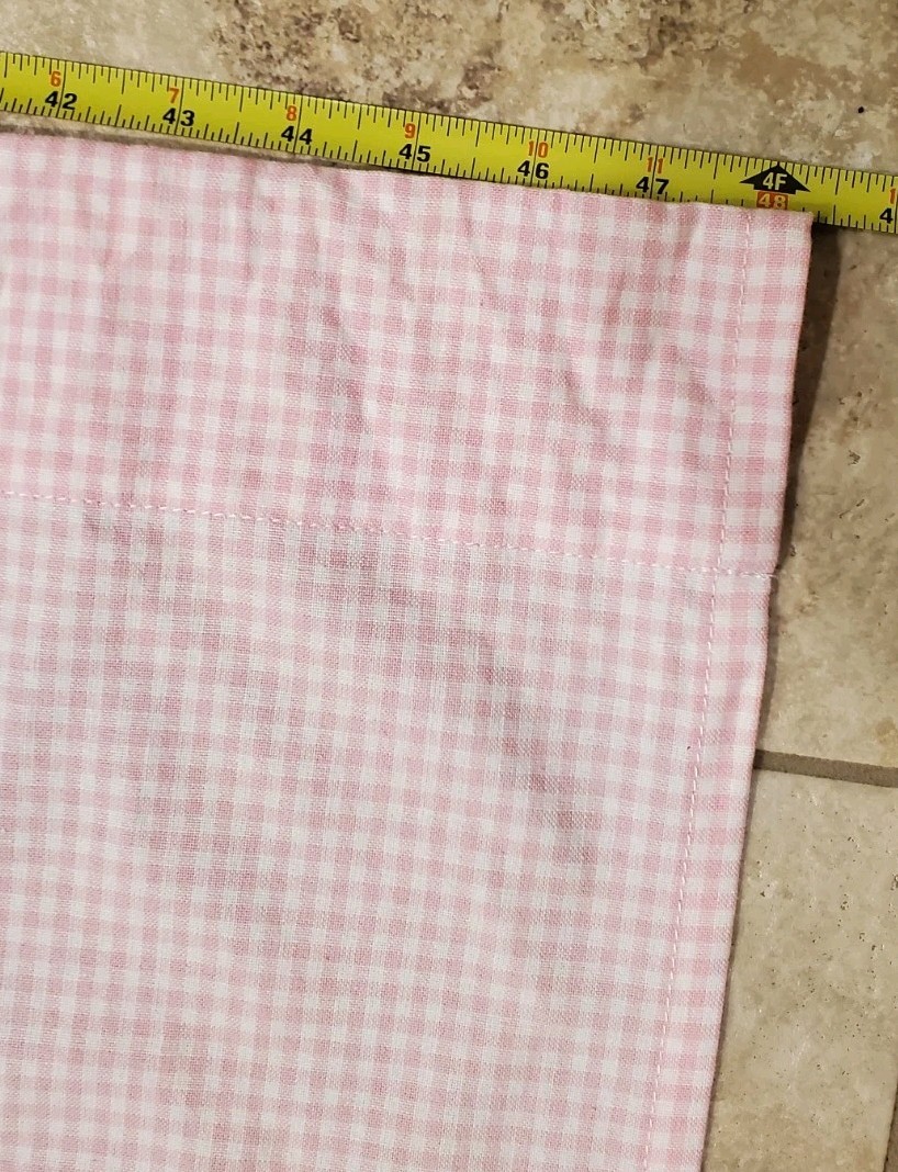 (2) POTTERY BARN KIDS Pink/White Gingham Check Valances EUC