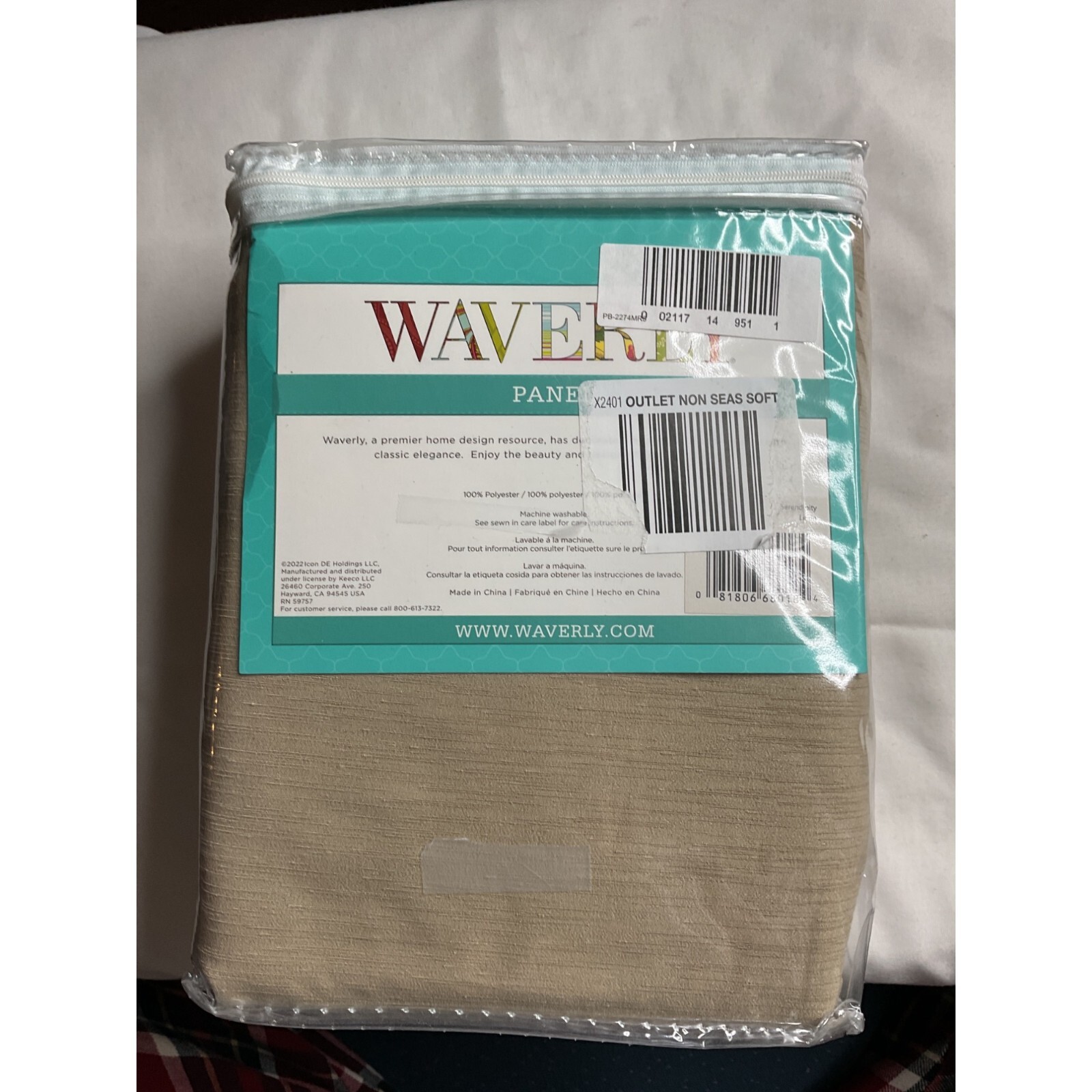 Waverly Serendipity Pinch Pleat Curtain Panel 50 X 63in Linen Color