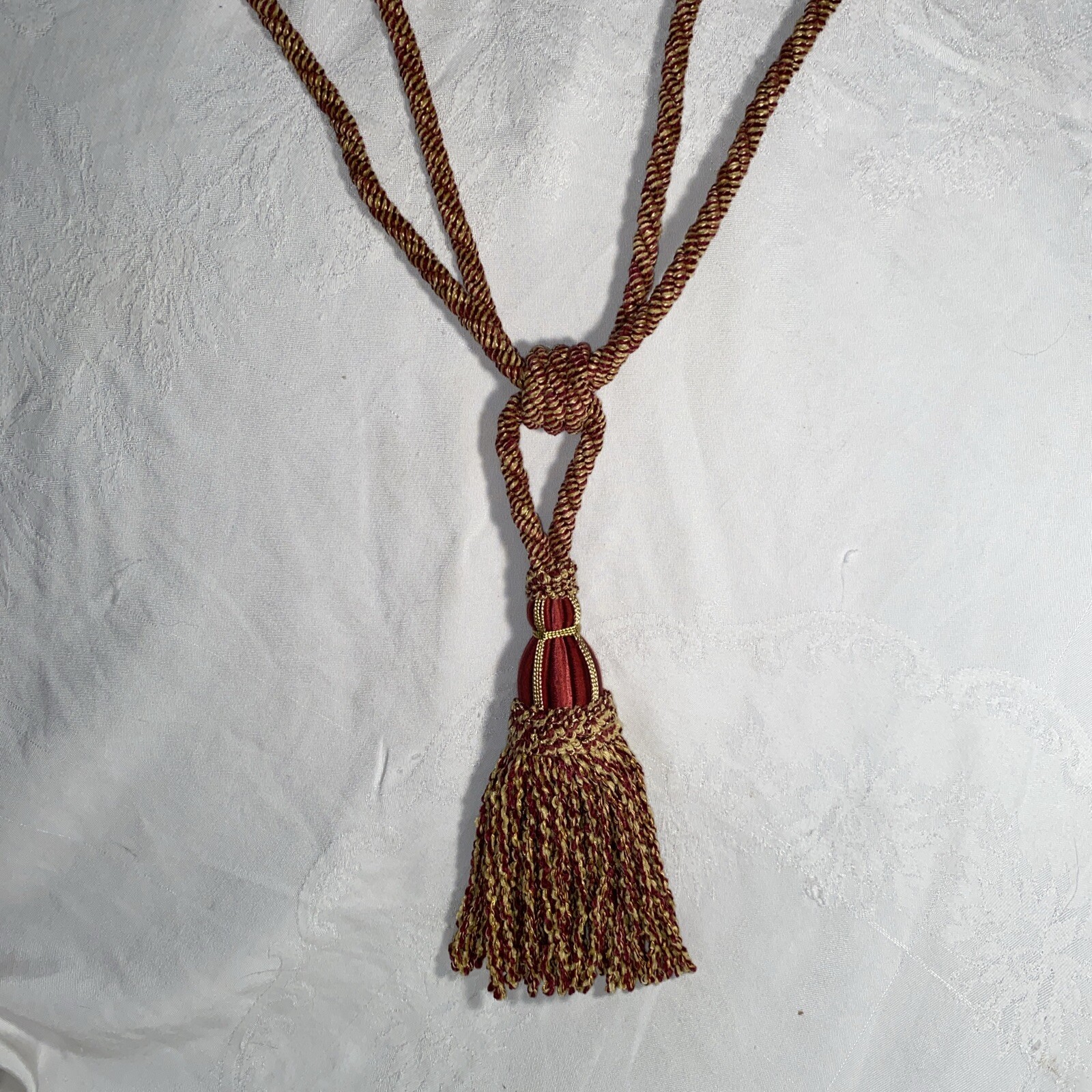 8.5”Bullion Skirt Tassel Curtain 30” Tieback Accessories Red Gold NWT Lot Of 6