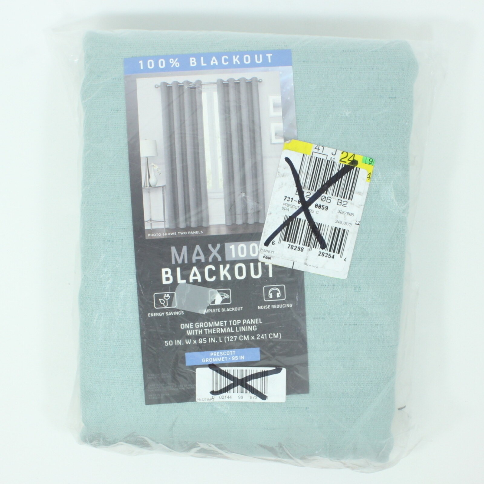Max Blackout Prescott Grommet Top 100% Blackout Curtain Panel 50×95 Spa