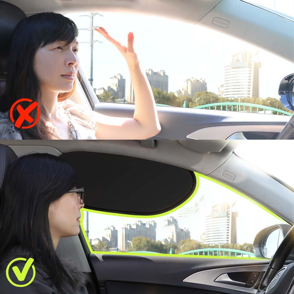 Arc-Shaped 46.5Cm 44Cm Large Static-Cling Dark Black Coated Car Window Sun Shade
