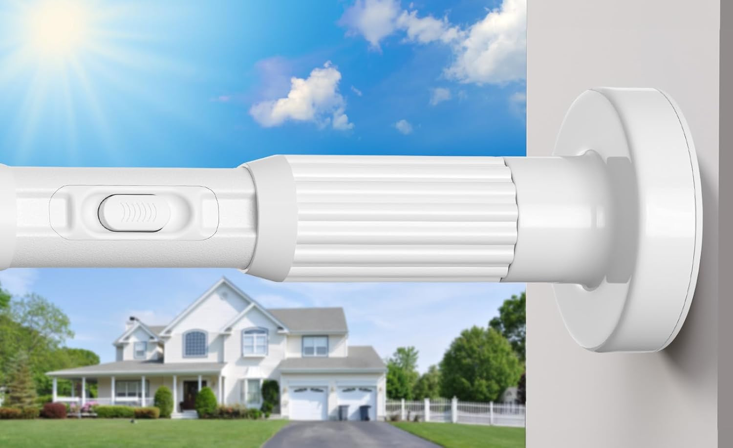 White Tension Curtain Rods 41-146 in Extra Long Outdoor Patio Curtain Rods No Dr