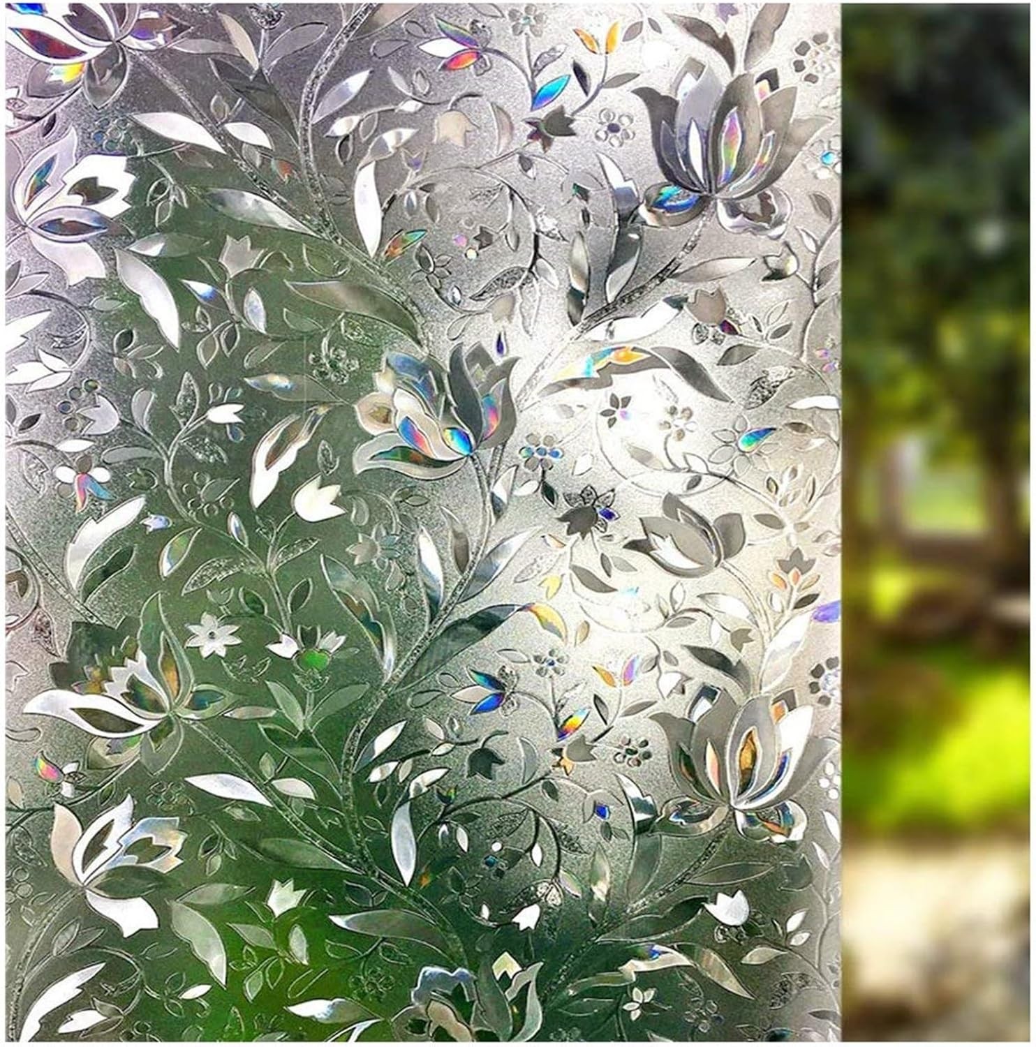 Window Film, Decorative Window Privacy Film, 3D Stained Glass Window Sticker,…