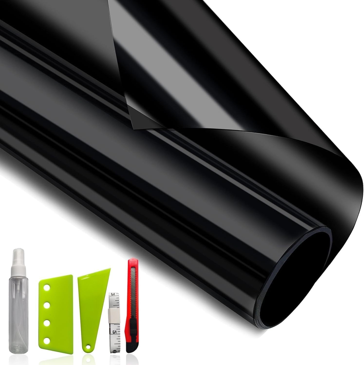 Total Blackout Window Film with Installation Tools, 17.5in x 6.5ft Removable …