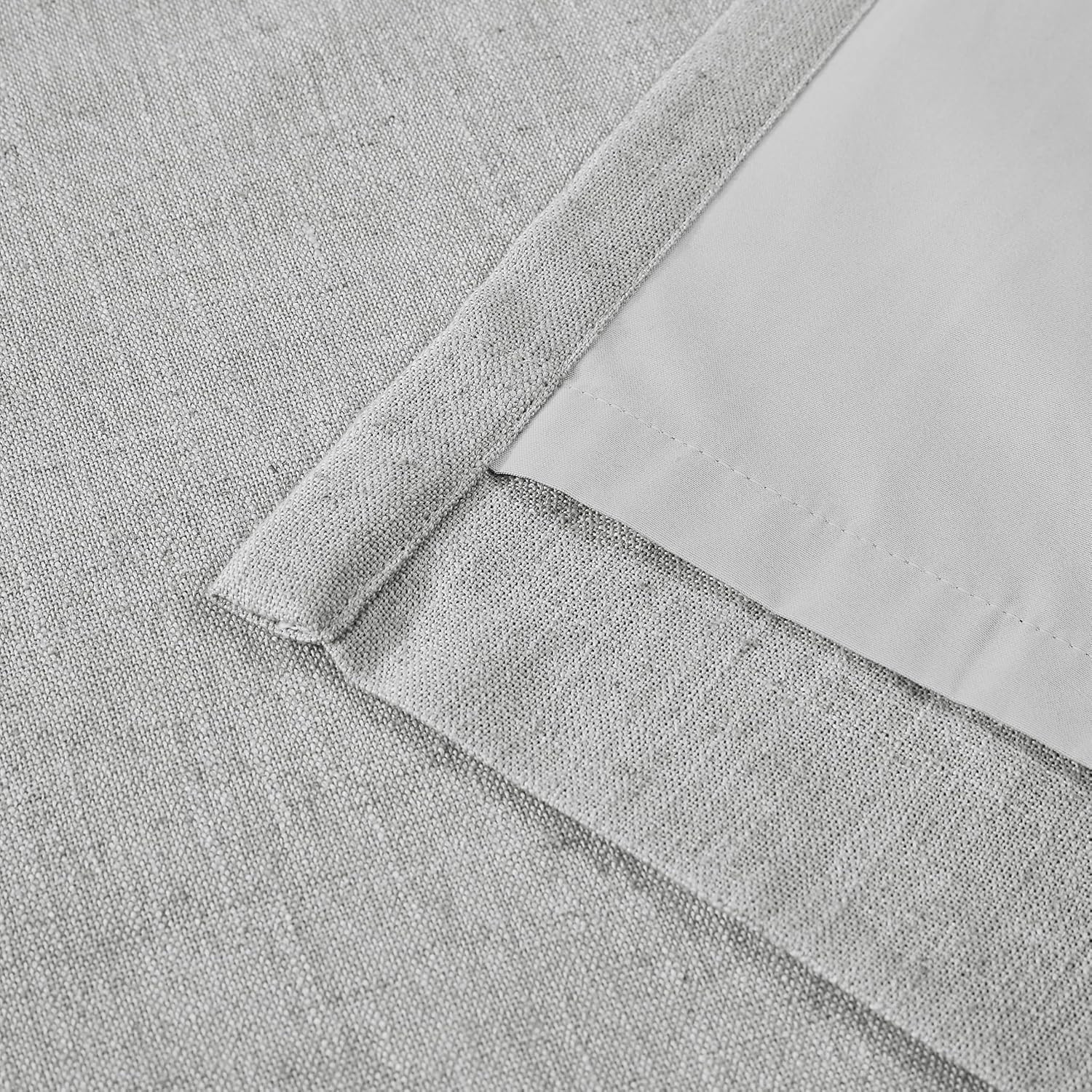 Light Gray Pinch Pleated Full Blackout Curtains Linen Blended Room Darkening Cur