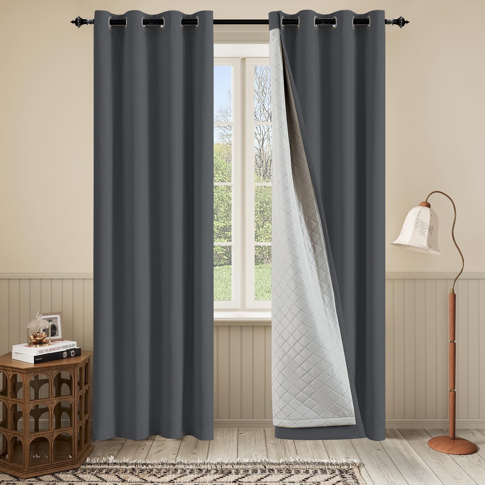 Oyring 3 Layers Heavy Thermal 100 Blackout Curtains 84 Inch Length Heavy