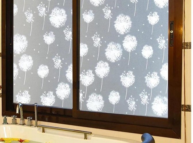 Privacy Window Film ~ Window Sticker ~ 17.7″ x 78.7″ ~ FROSTED GLASS DANDELIONS