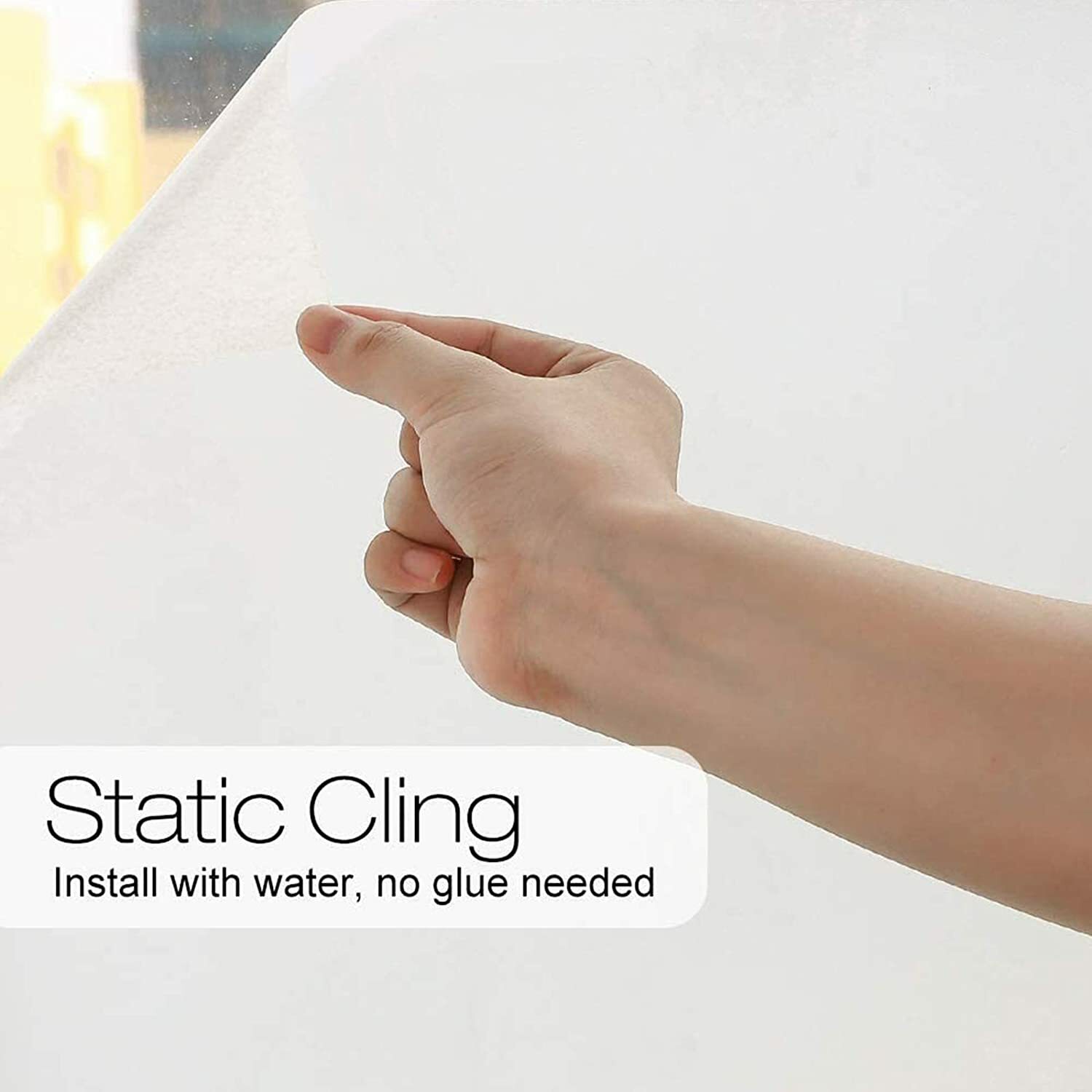 Frosted Privacy Window Film Non-adhesive Anti UV Stained Glass for Bathroom DIY