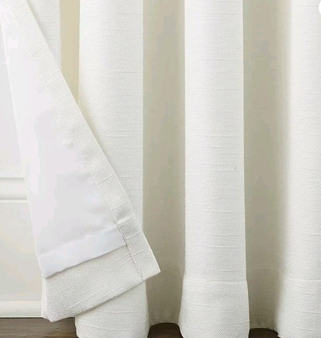Linden Street Gwen Basketweave Grommet Top Light-Filtering Curtain 50×95/ White