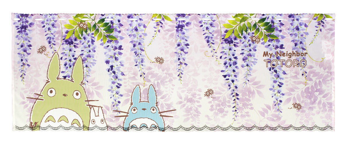 Totoro Cafe Curtain 120x47cm “Wisteria Totoro” Ghibli Made in Japan New F/S w/T