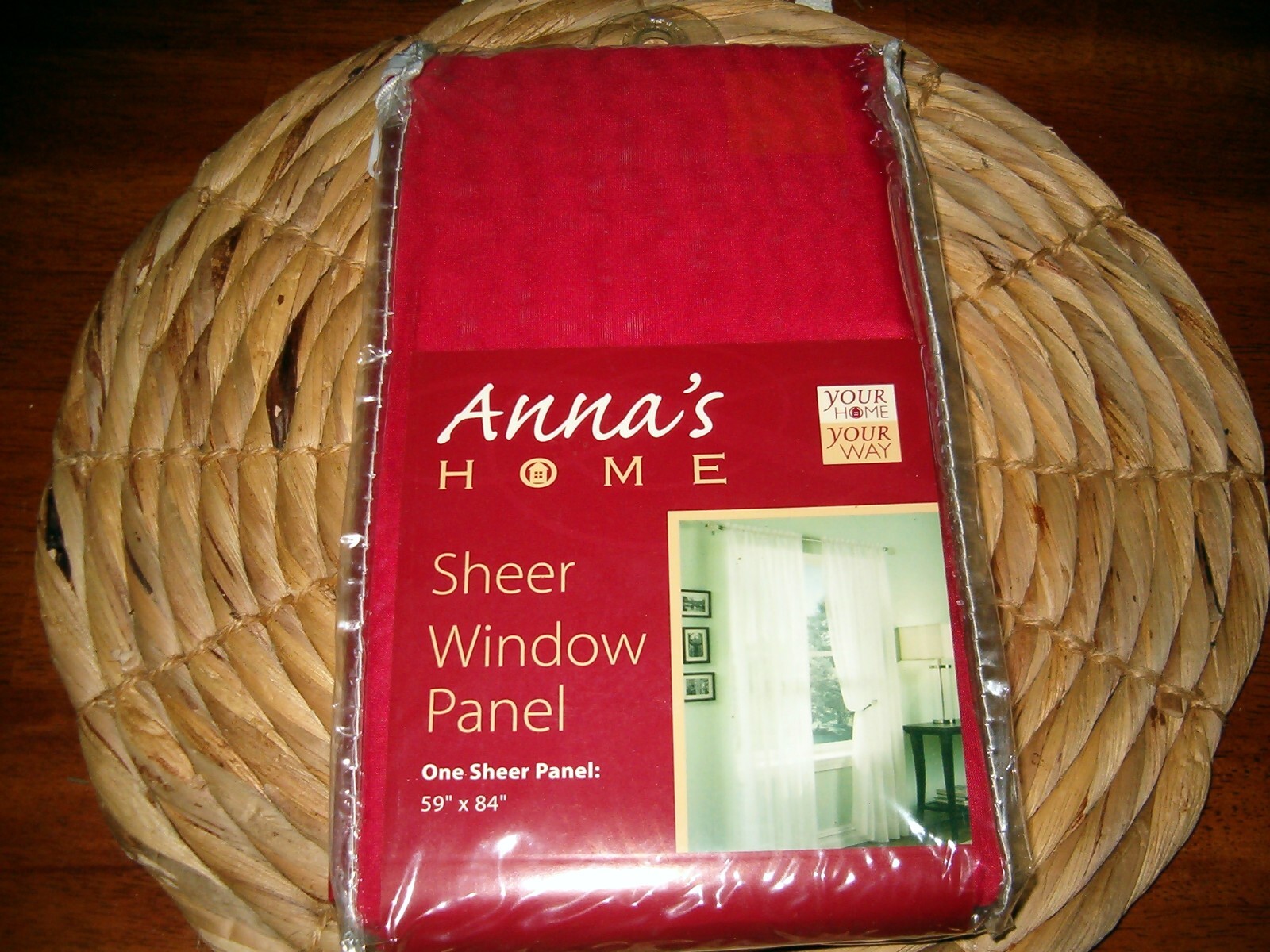 3 Sheer 59 W X 84 Long RED SHEER Window Curtain Panels New