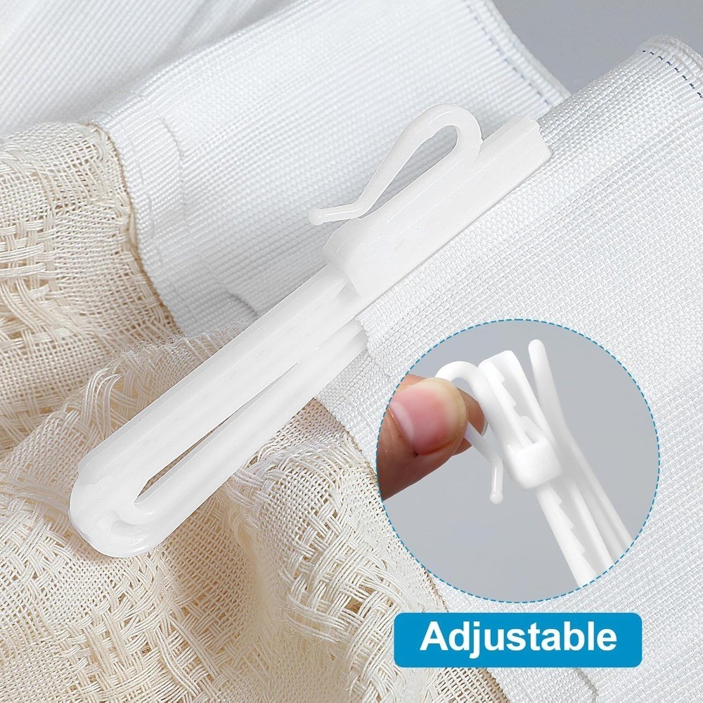 Adjustable Pinch Pleat Curtain Clips 50 Pcs Durable Ratchet System Pin Hooks for