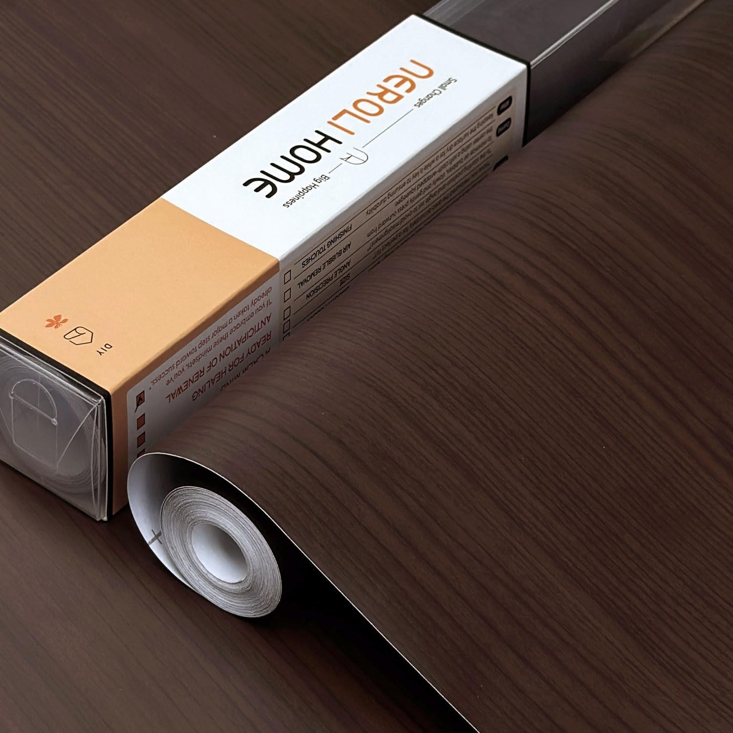 Dark Brown Wood Contact Paper, 17.3″ x 118″ Peel and Stick Waterproof Wallpap…