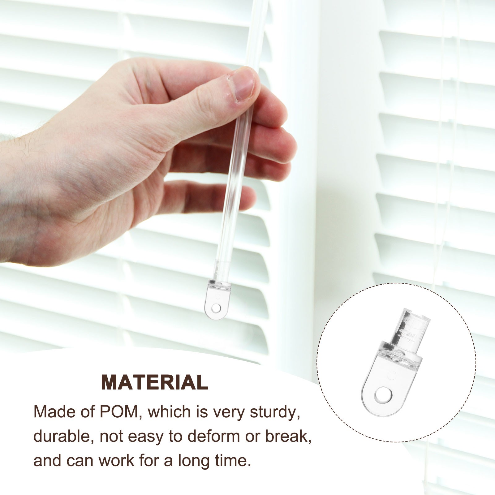 6Pcs Hardware Tilt Wand Tip Repair Transparent Vertical Blind Wand Tip