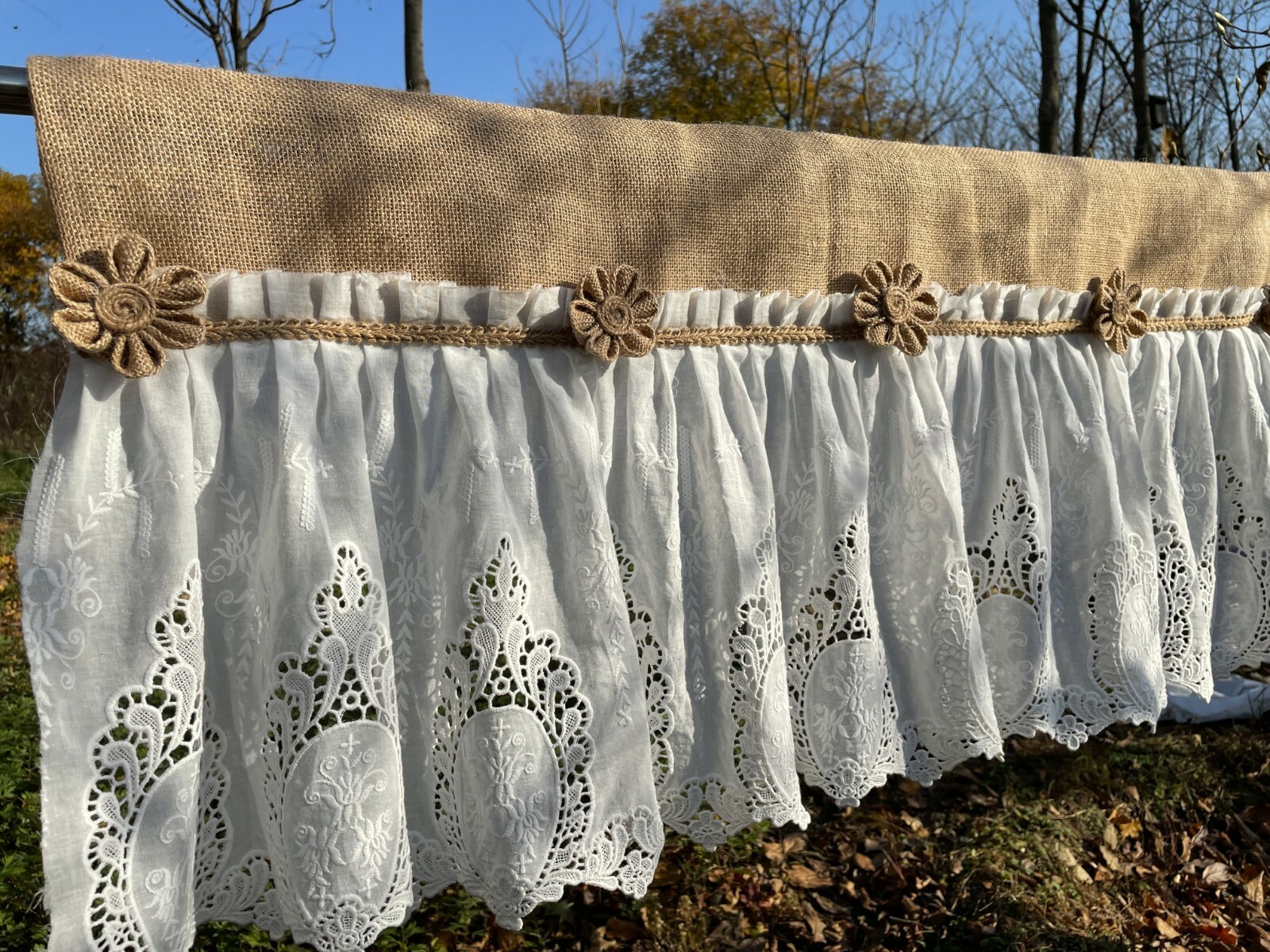 High Quality Unique Kitchen Valance Burlap Kitchen Curtain window Treatment
