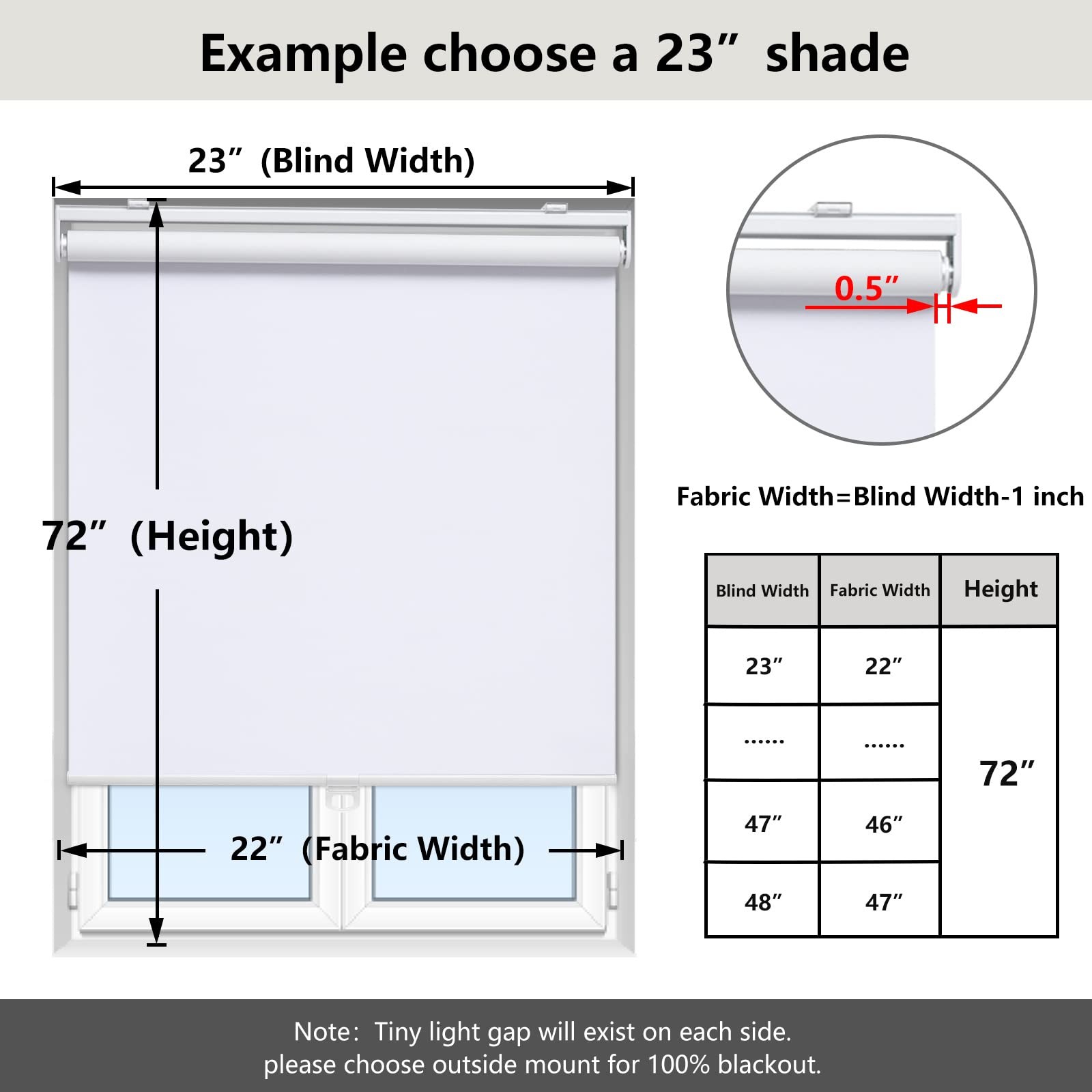 AOSKY Cordless Roller Shades Blackout Blinds for Windows Room Darkening Rolle…