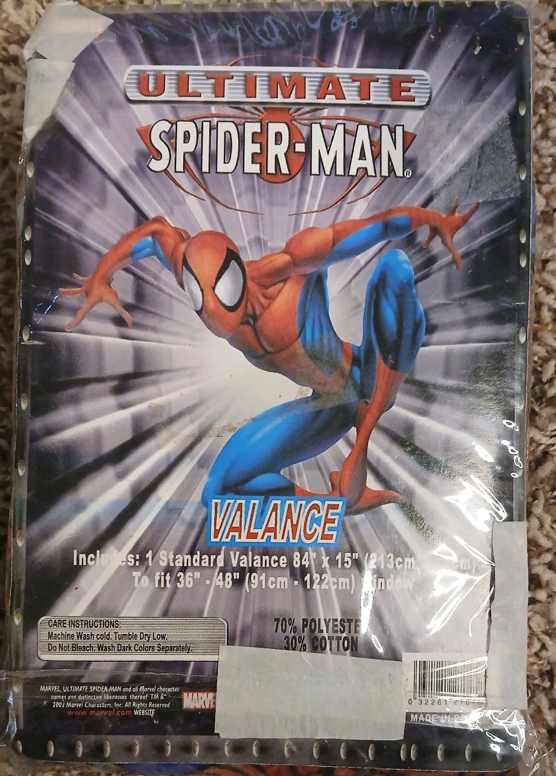 Marvel Ultimate Spiderman Spider-Man Standard Valance Window Treatment 84″X 15