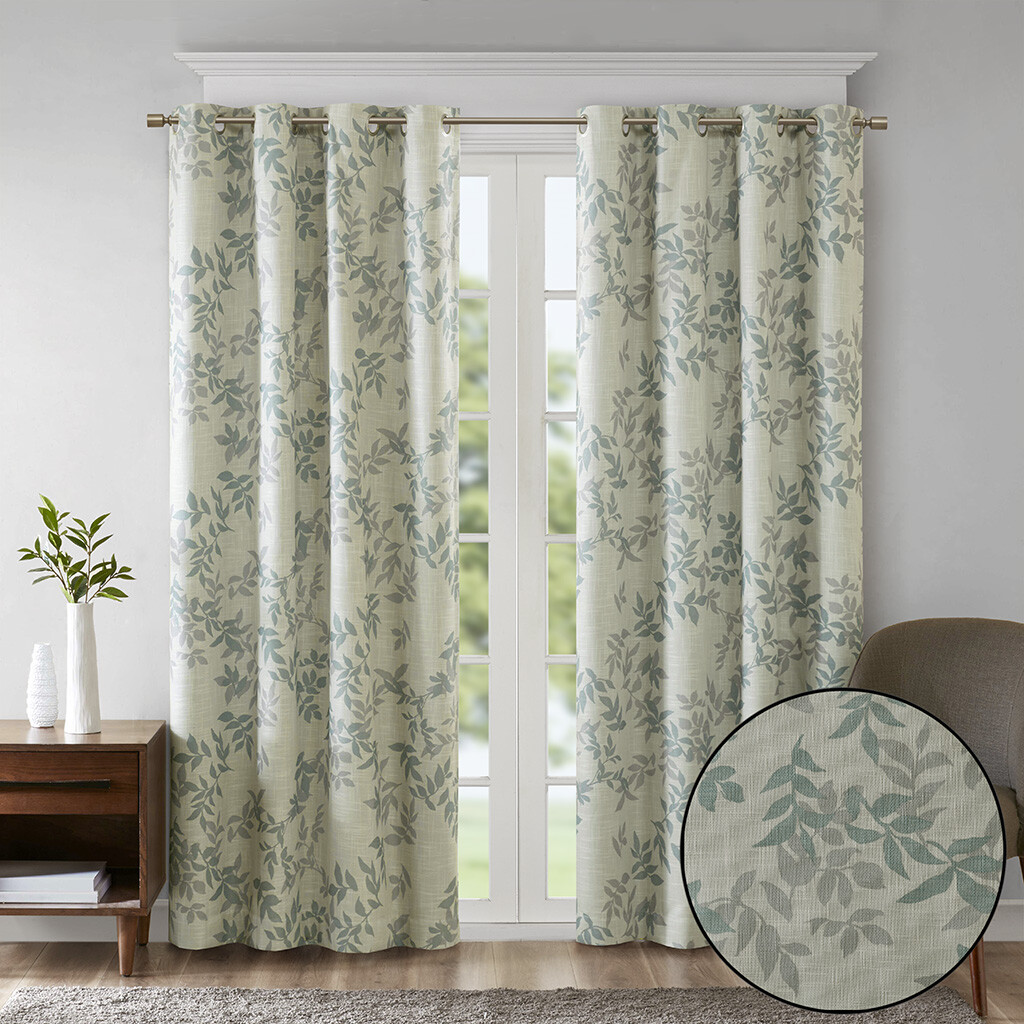 SunSmart Julie Printed Botanical Blackout Curtain Panel 50×84 50×95