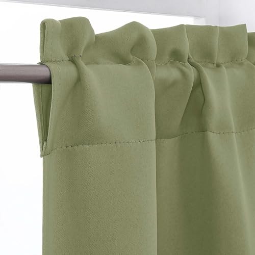 Green Valances for Windows, Small Blackout 60″W x 14″L (Pack of 1) Sage