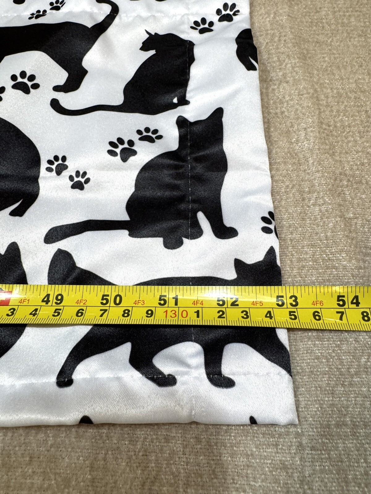 Halloween Black Cat Curtain Valance 53”W x 12”L Rod Pocket Window Treatment