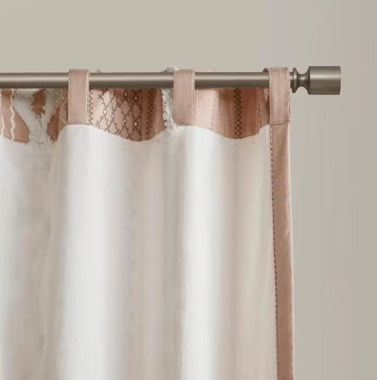 Ink + Ivy Imani Blush 50″ x 84″ Cotton Window Curtain Blush Pink Chenille Stripe