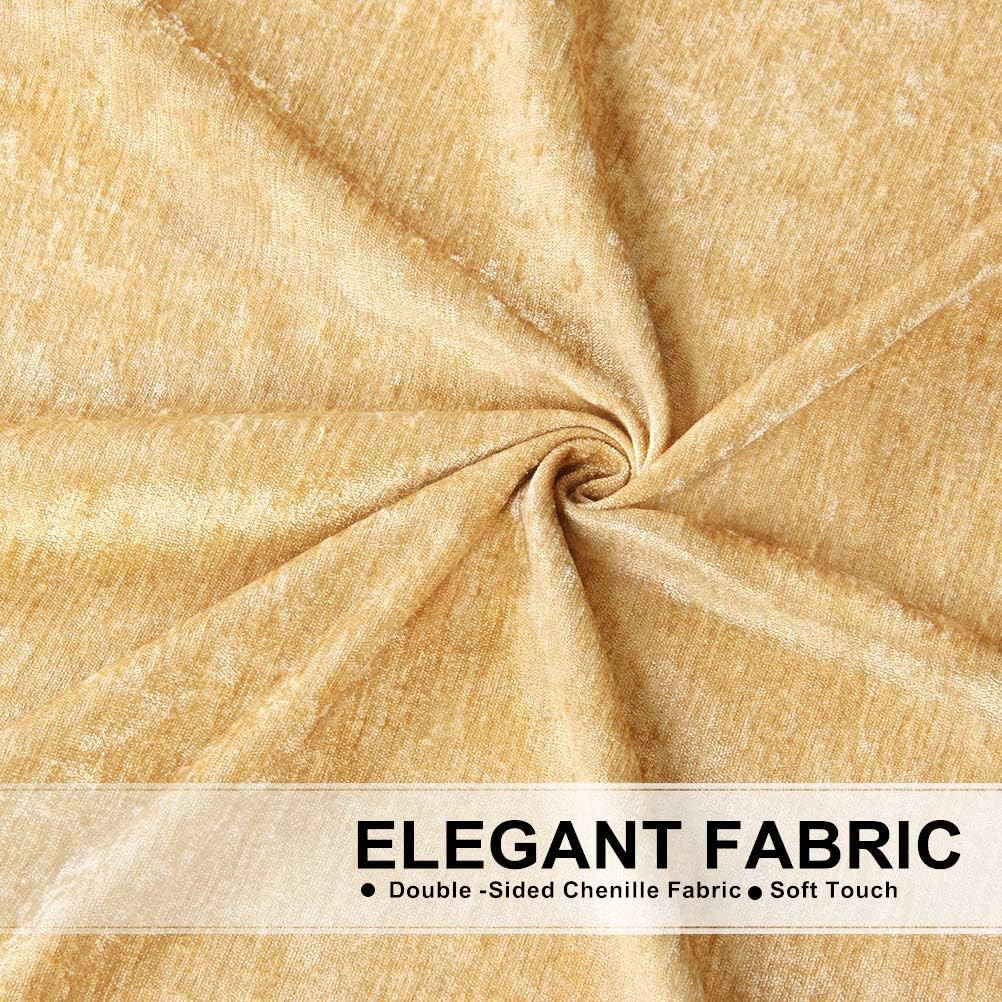 Thick Chenille Window Curtains Valance for Living Room Gold Swag Valance