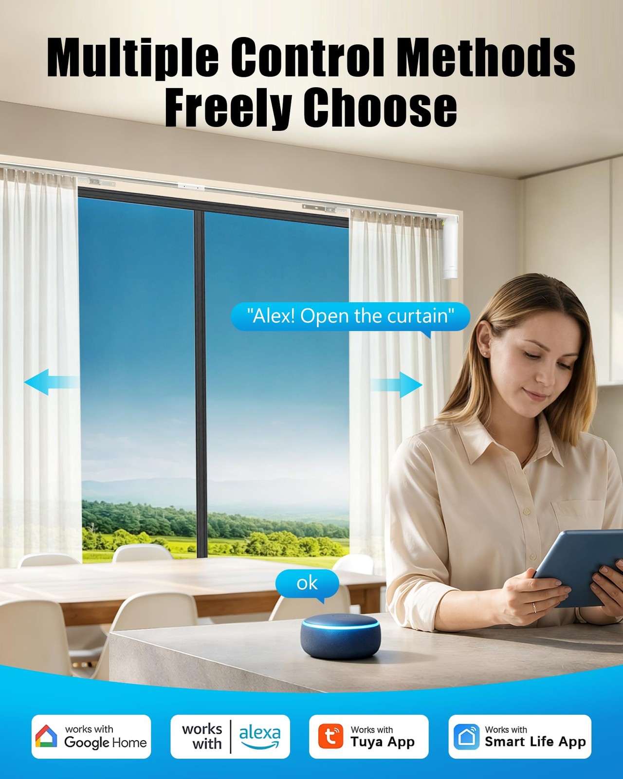 Smart Curtains System, Electric Curtain Track with Automated Rail, Motorized …