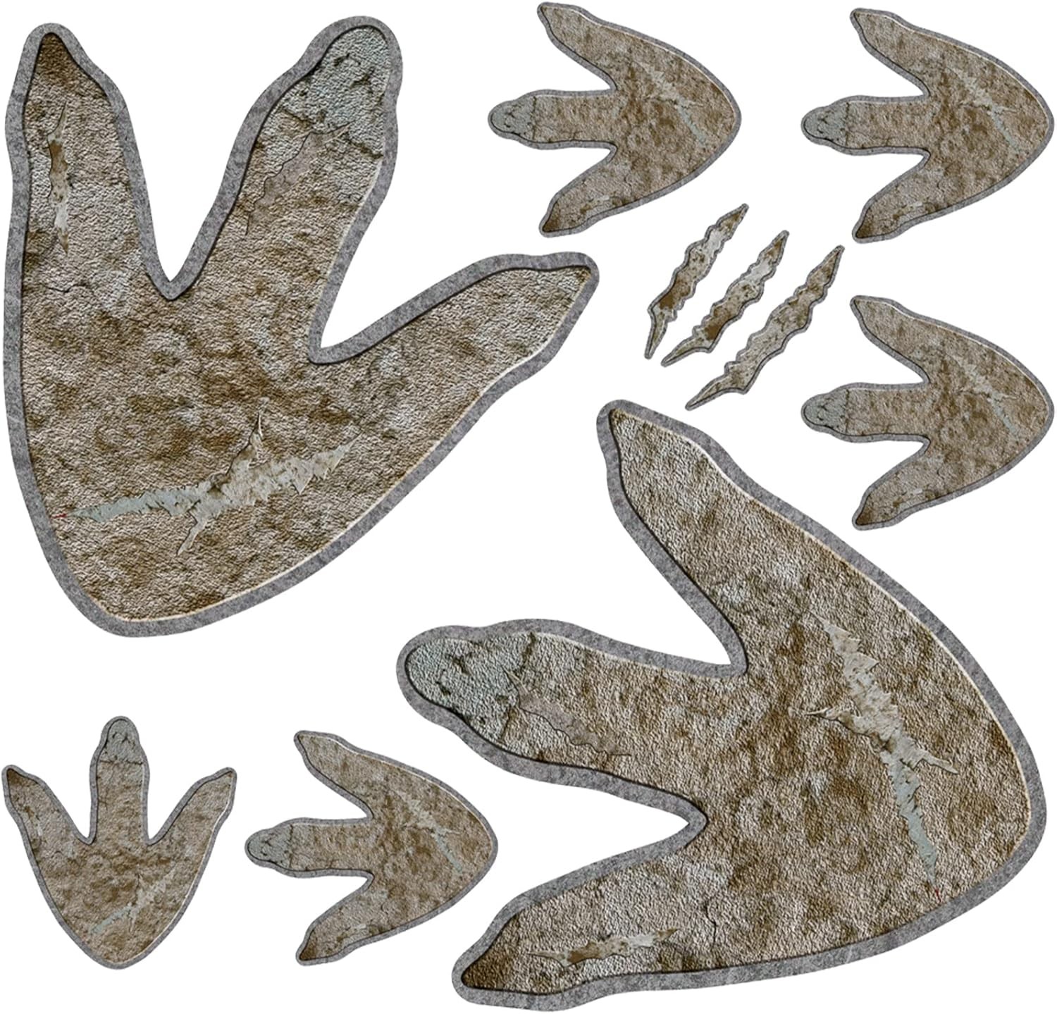 64 Pieces Dinosaur Footprints Floor Decals Decor Peel and Stick Beige