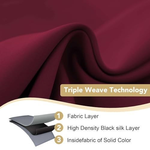 Curtains Ultra Sleep Well Microfiber Blackout 52″W x 96″L (Pack of 2) Burgundy