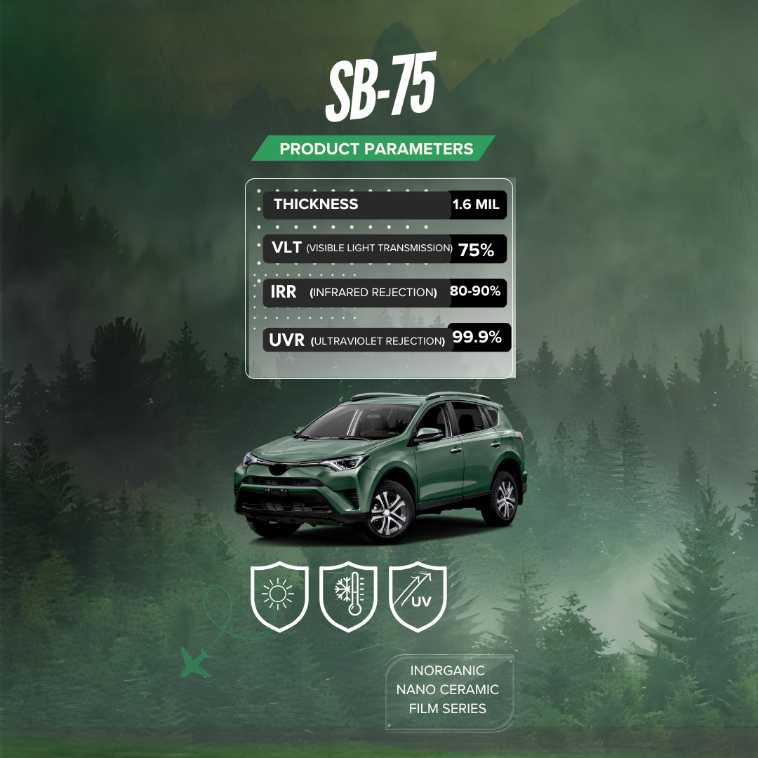 Window Film Inorganic Nano Ceramic SB Series – 1.6Mil | 99.9% UVR | 80–90% IRR