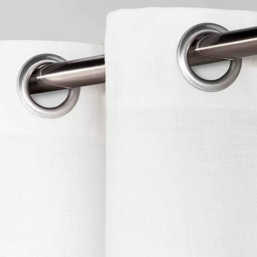⚡1pc Light Filtering Solid Window Curtain Panel Threshold Natural White 54″X 95″