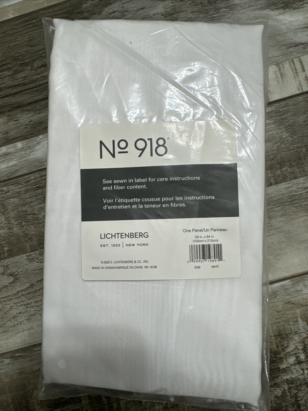 Lichtenberg No. 918 Emily Sheer Curtain Panel White 59” X 84” NEW
