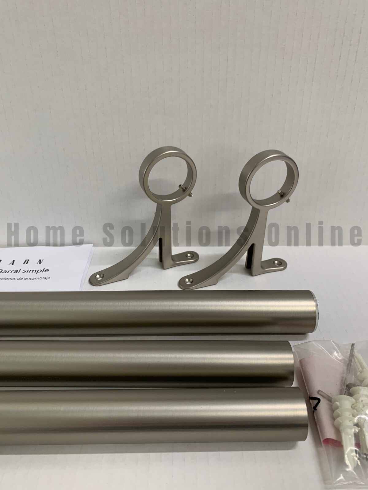 Pottery Barn Standard Curtain Rod & Wall Bracket Pewter 28″-48″ 1.25″ #1063